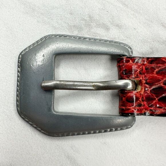 Vintage Damask Accessories NY Red Snake Skin Jeweled Belt Size S main image 5